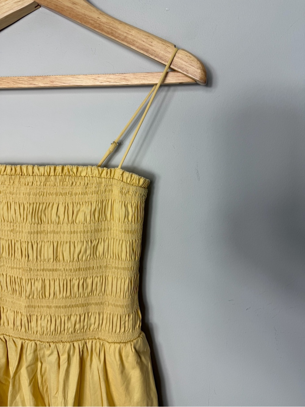Reformation Kerrie Smocked Midi Dress Butter Yellow organic cotton Size 2 View 6